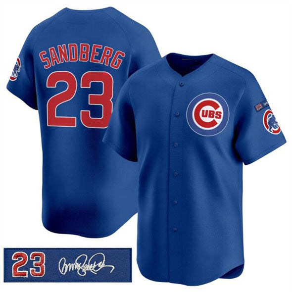 Chicago Cubs #23 Ryne Sandberg Royal MIKSHPS 'Ryne Sandberg Tribute' Vapor Limited V3 Stitched Jersey
