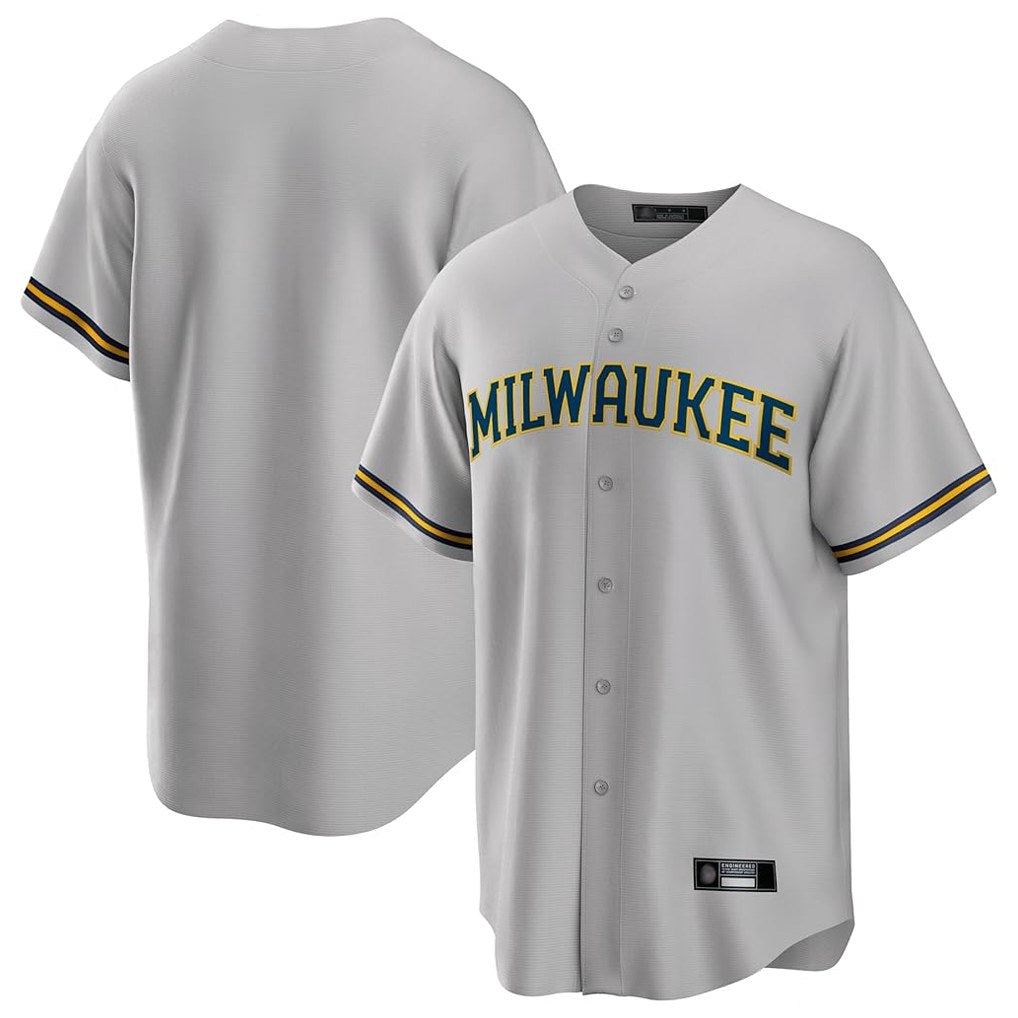 Milwaukee Brewers Blank Player Gray MIKSHPS Home Game Stitched Jerseys