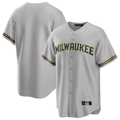 Milwaukee Brewers Blank Player Gray MIKSHPS Home Game Stitched Jerseys
