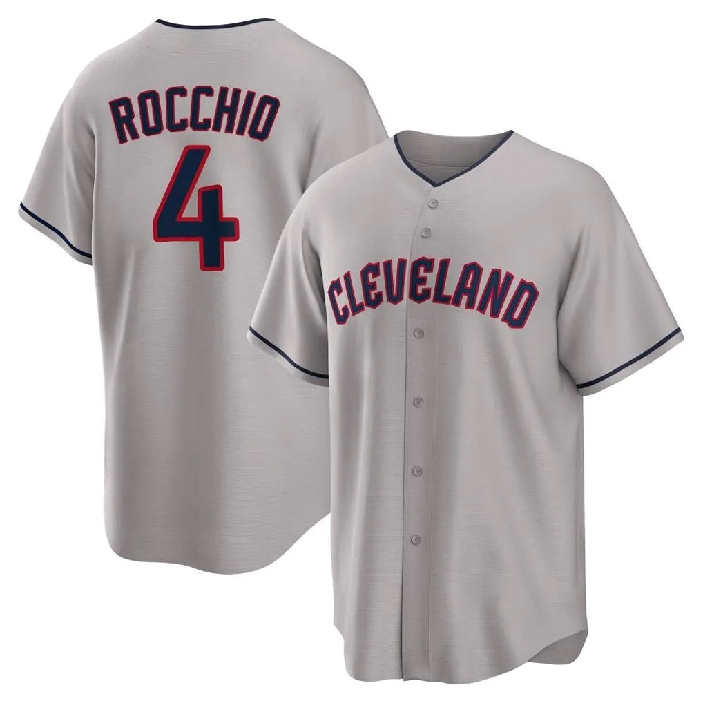 Cleveland Guardians #4 Brayan Rocchio Player Gray MIKSHPS Game Home Stitched Jerseys