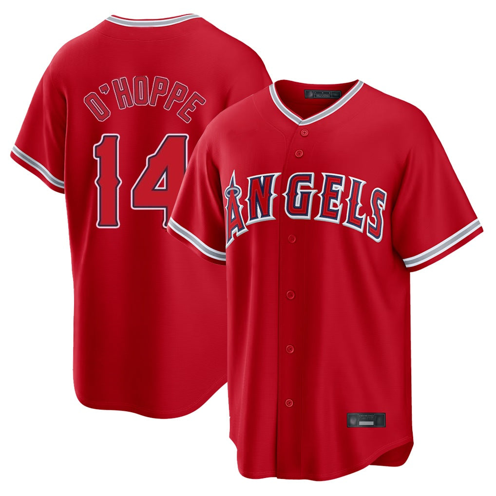 Los Angeles Angels #14 Logan O'Hoppe Player Red MIKSHPS Home Game Stitched Jerseys