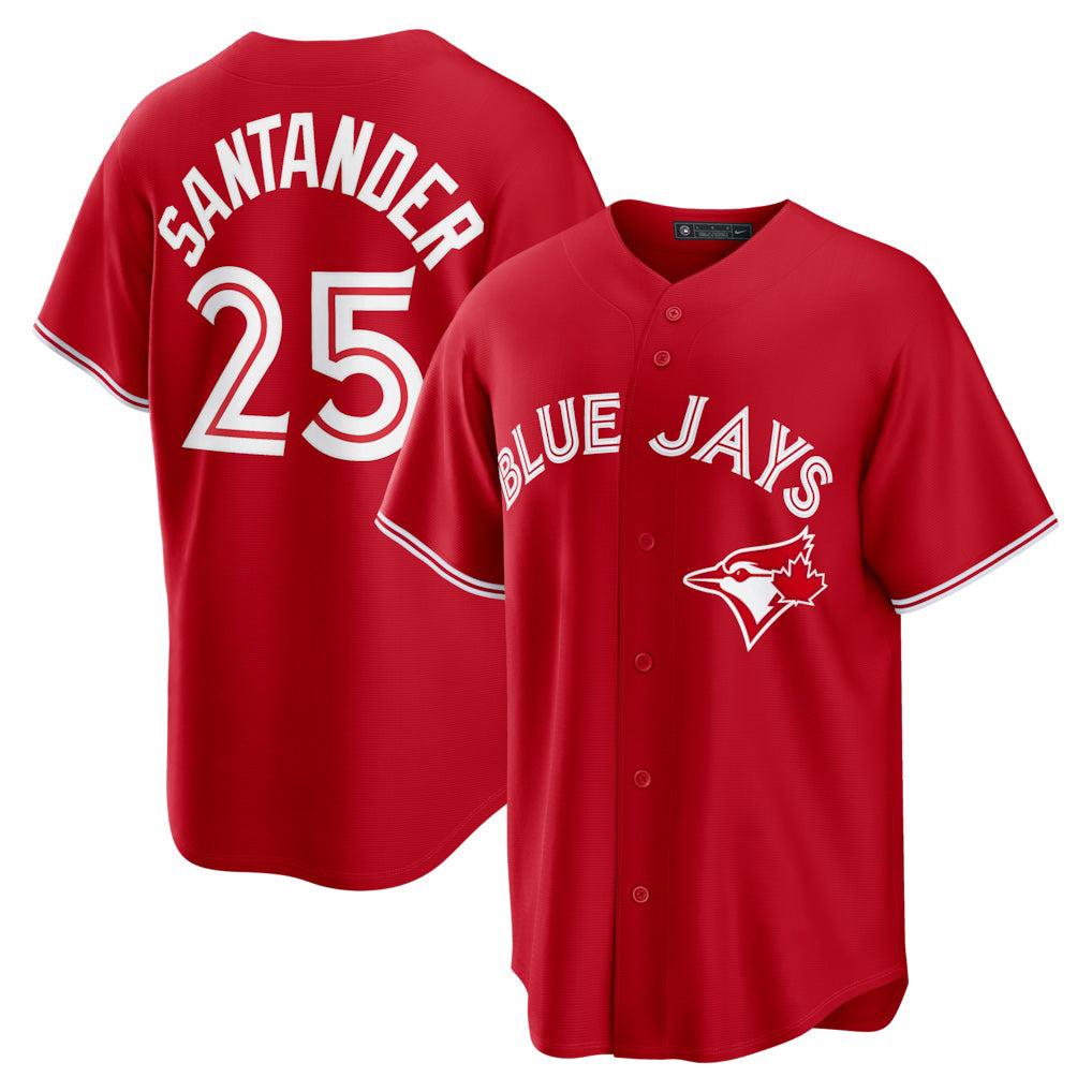 Toronto Blue Jays #25 Anthony Santander Red MIKSHPS Canada Day Replica Jersey