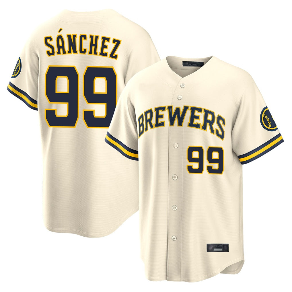Milwaukee Brewers #99 Gary Sanchez Player Cream MIKSHPS Home Limited Stitched Jerseys