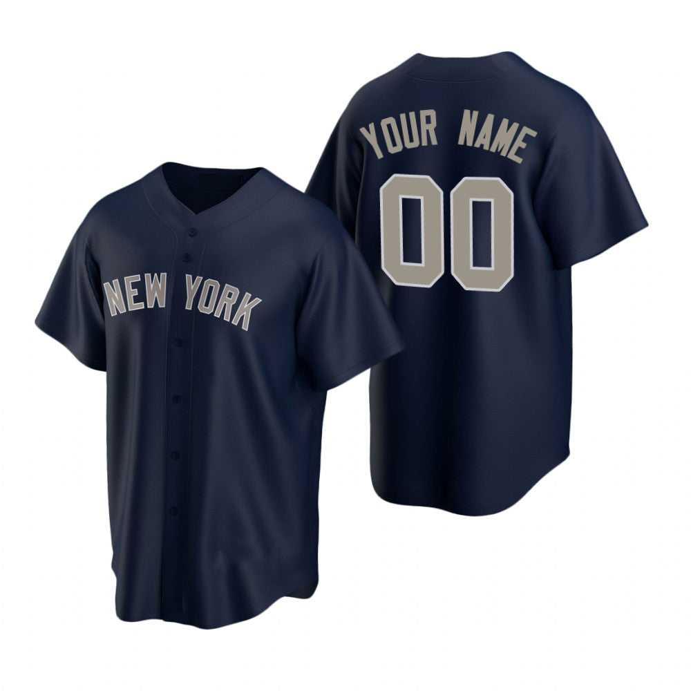 Custom New York Yankees Navy MIKSHPS Stitched Cool Base Jersey