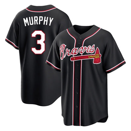 Atlanta Braves #3 Dale Murphy Player Black MIKSHPS Fashion Out Game Stitched Jerseys