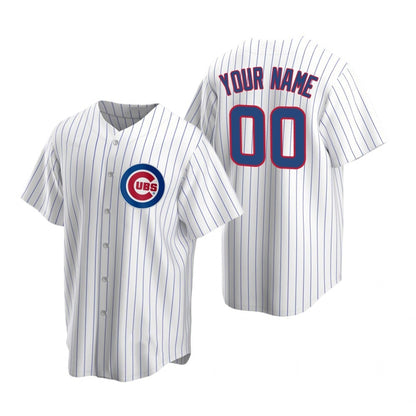 Custom Chicago Cubs White MIKSHPS Stitched Cool Base Home Jersey