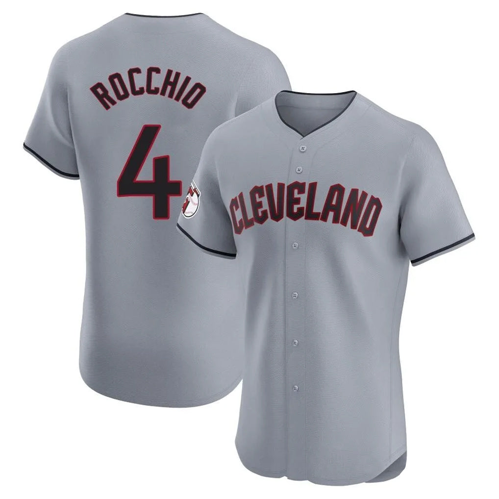 Cleveland Guardians #4 Brayan Rocchio Player Gray MIKSHPS Road Limited Elite Home Stitched Jerseys