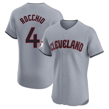 Cleveland Guardians #4 Brayan Rocchio Player Gray MIKSHPS Road Limited Elite Home Stitched Jerseys