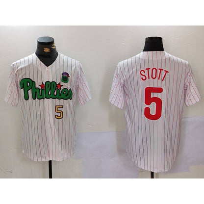 Philadelphia Phillies #5 Bryson Stott White Green MIKSHPS Cool Base Stitched Jerseys