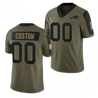 Custom B.Bills Olive MIKSHPS ACTIVE PLAYER 2021 Salute To Service Limited Stitched Jersey
