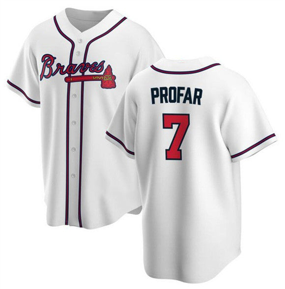 Atlanta Braves #7 Jurickson Profar White MIKSHPS 2025 Cool Base Stitched Jersey