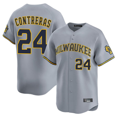 Milwaukee Brewers #24 William Contreras Player Gray MIKSHPS Home Limited Stitched Jerseys