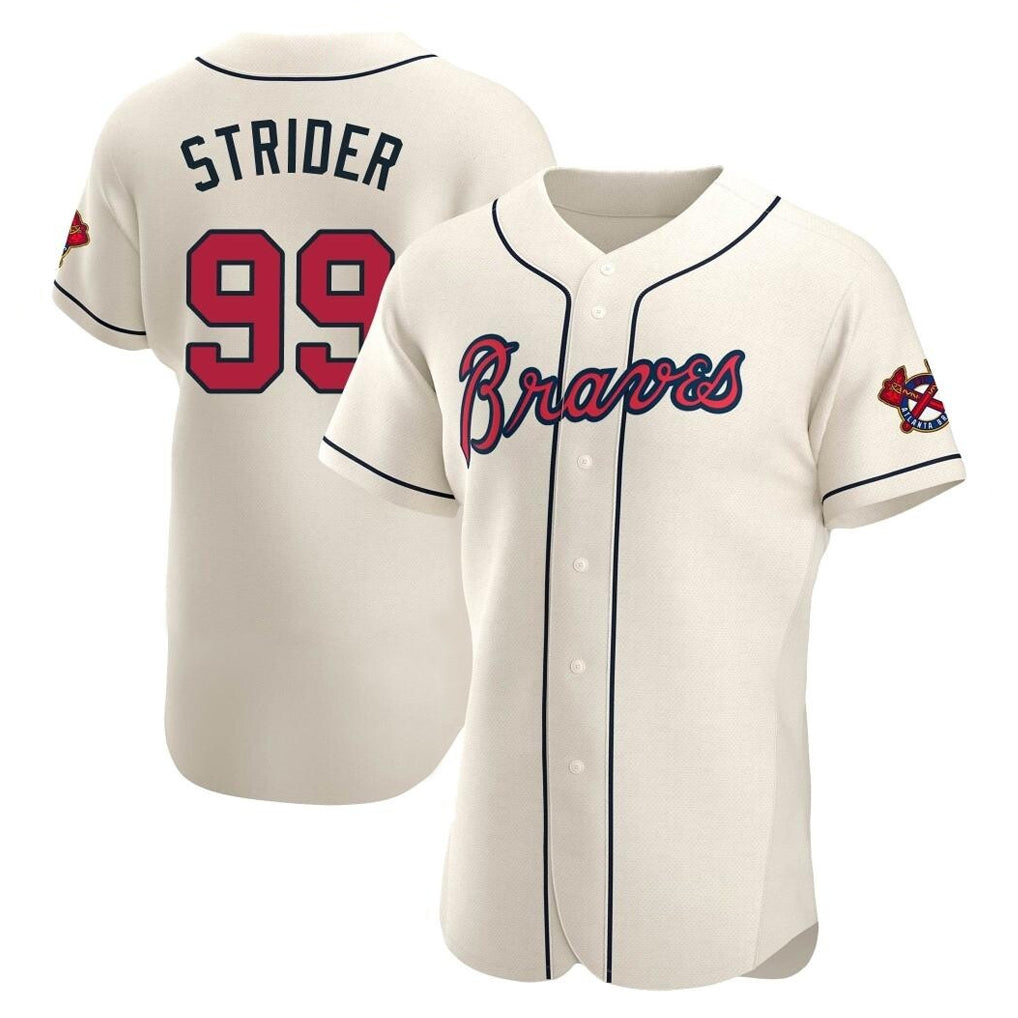 Atlanta Braves #99 Spencer Strider Player Cream MIKSHPS Limited Elite Home Game Stitched Jerseys