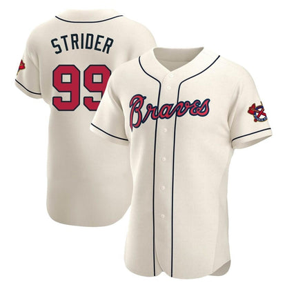 Atlanta Braves #99 Spencer Strider Player Cream MIKSHPS Limited Elite Home Game Stitched Jerseys
