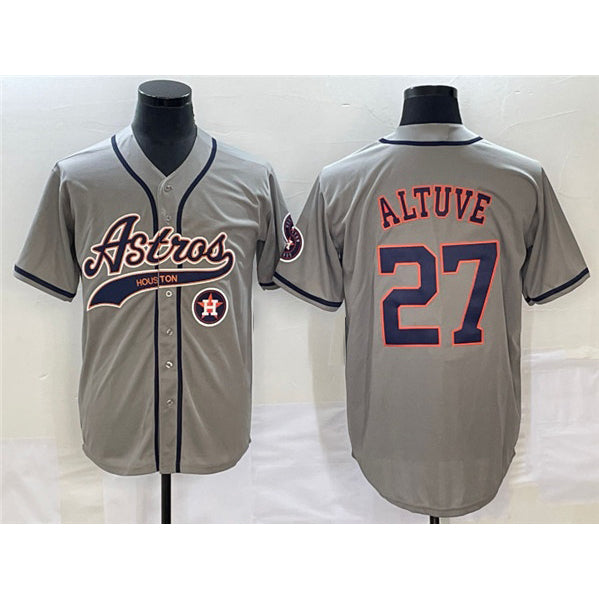 Houston Astros #27 Jose Altuve Gray MIKSHPS With Patch Cool Base Stitched Jersey
