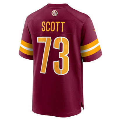 W.Commanders #73 Trent Scott Burgundy MIKSHPS Game Jersey