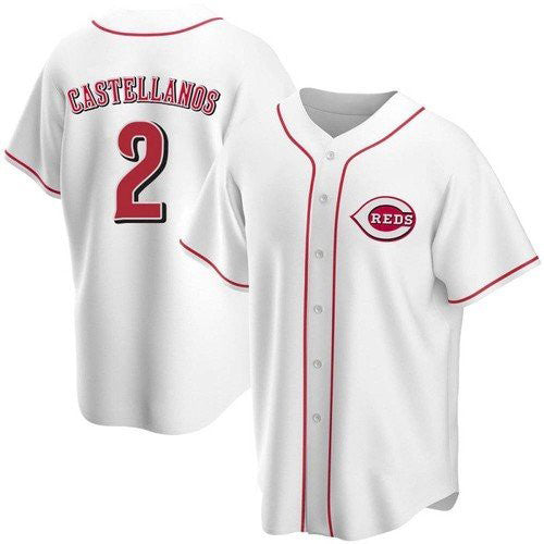 Cincinnati Reds #2 Nick Castellanos White MIKSHPS 2021 Replica Home Jersey
