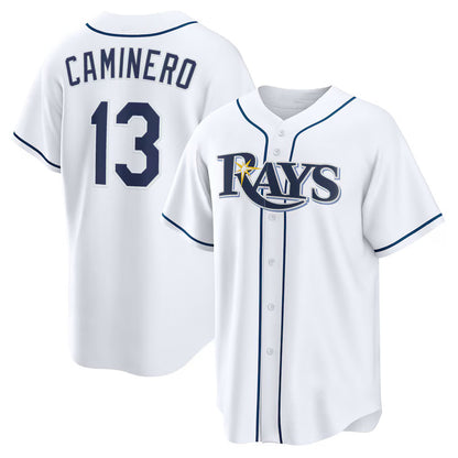 Tampa Bay Rays #13 Junior Caminero White MIKSHPS Home Replica Jersey