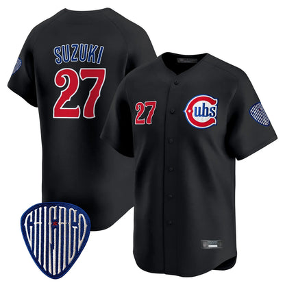 Chicago Cubs #27 Seiya Suzuki Player Black MIKSHPS Vapor Premier Limited Home Stitched Jerseys