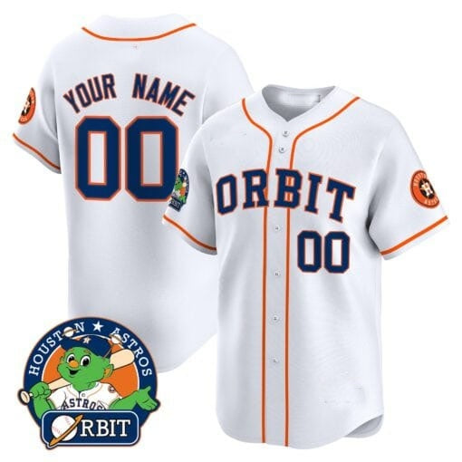 Custom Houston Astros Orbit Patch Vapor Premier Limited Jersey ¨C White MIKSHPS