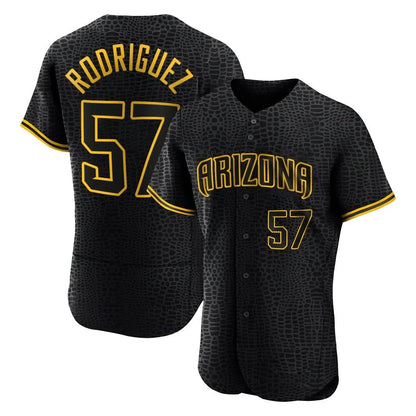 Arizona Diamondbacks #57 Eduardo Rodriguez Player Black MIKSHPS Snake Skin City Limited Elite Home Game Stitched Jerseys
