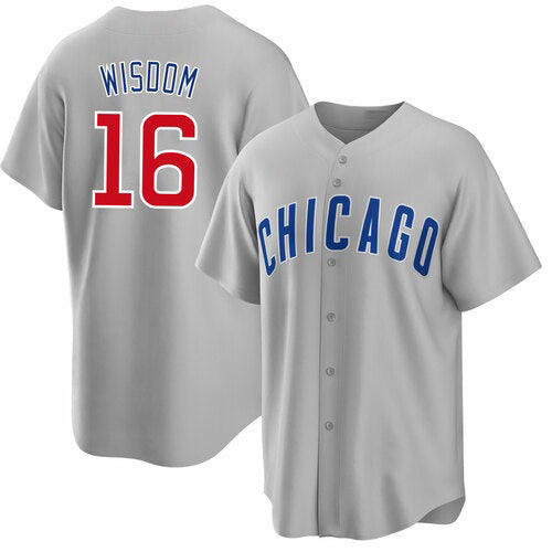 Chicago Cubs #16 Patrick Wisdom Gray MIKSHPS Cool Base Stitched Jersey
