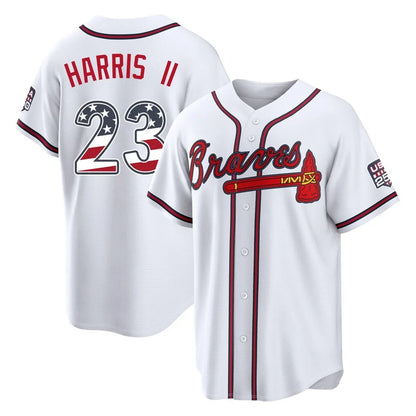 Atlanta Braves #23 Michael Harris II Player White MIKSHPS USA 250 Fourth Of July Limited Home Game Stitched Jerseys