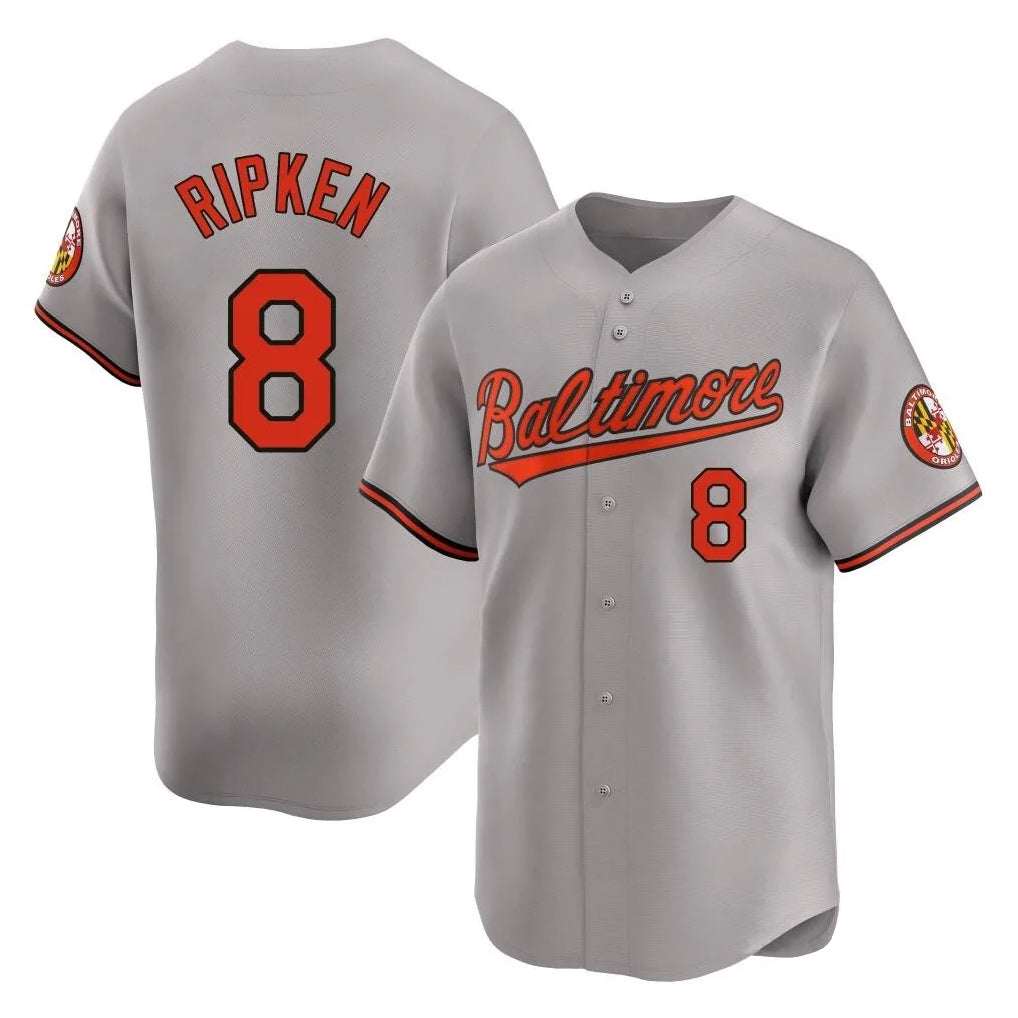 Baltimore Orioles #8 Cal Ripken Player Gray MIKSHPS Limited Home Game Stitched Jerseys