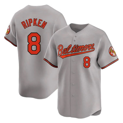 Baltimore Orioles #8 Cal Ripken Player Gray MIKSHPS Limited Home Game Stitched Jerseys