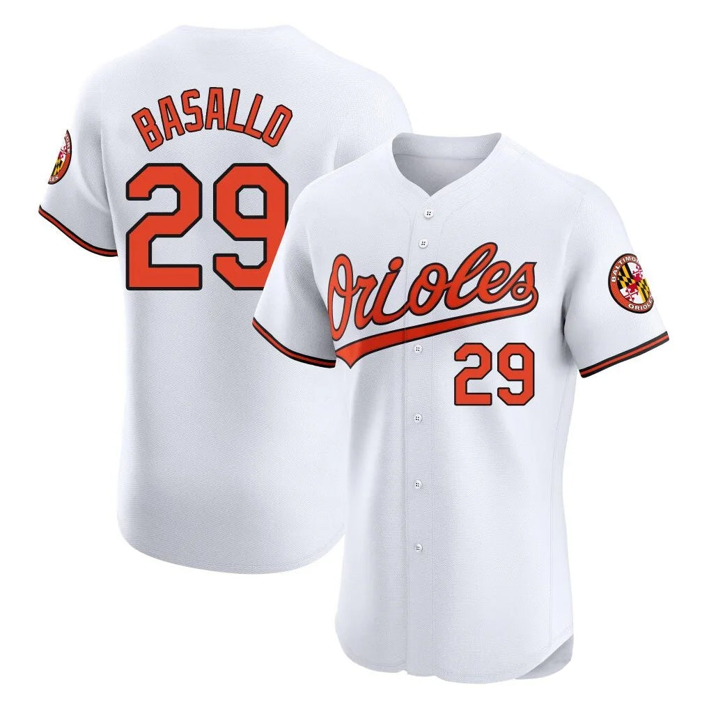 Baltimore Orioles #29 Samuel Basallo Player White MIKSHPS Limited Elite Home Game Stitched Jerseys