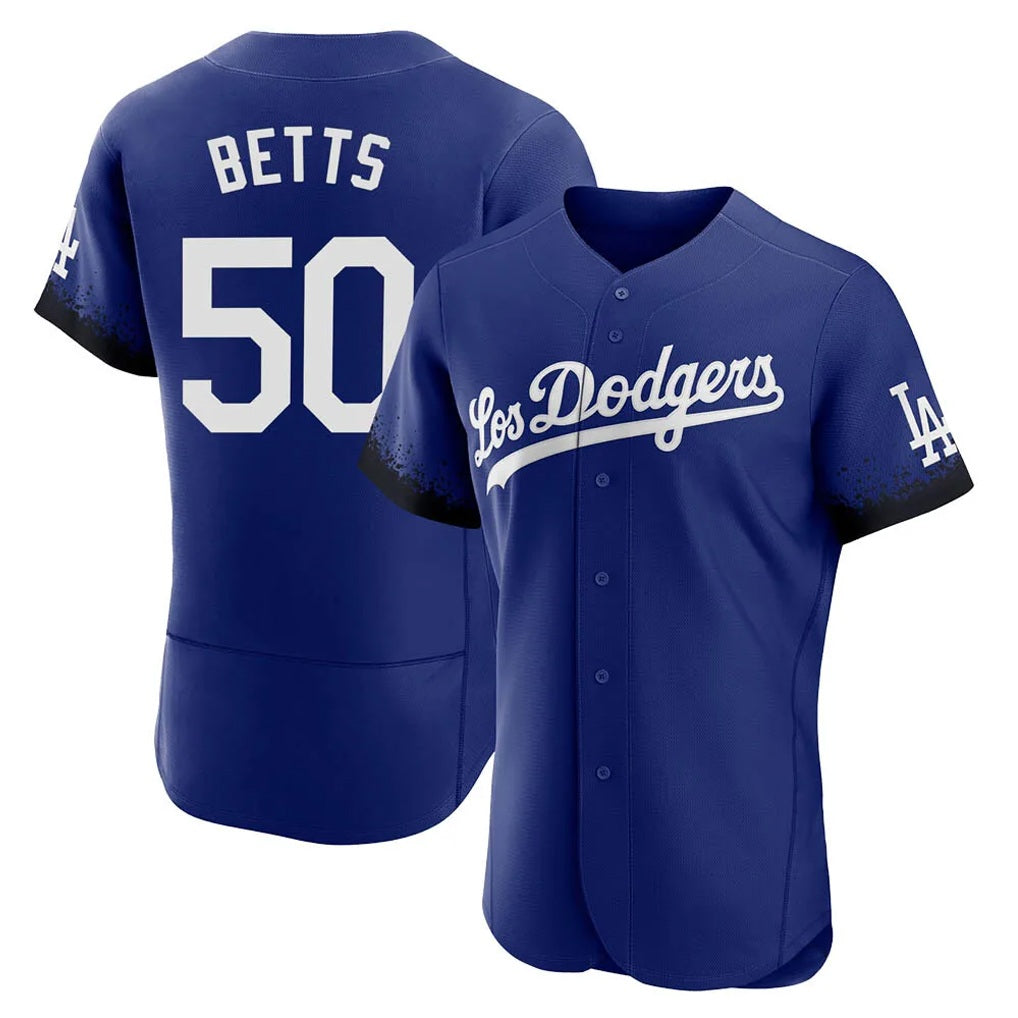 Los Angeles Dodgers #50 Mookie Betts Player Royal MIKSHPS City Connect Elite Home Stitched Jerseys