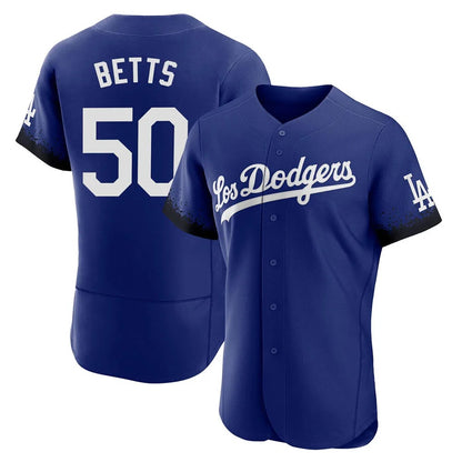 Los Angeles Dodgers #50 Mookie Betts Player Royal MIKSHPS City Connect Elite Home Stitched Jerseys