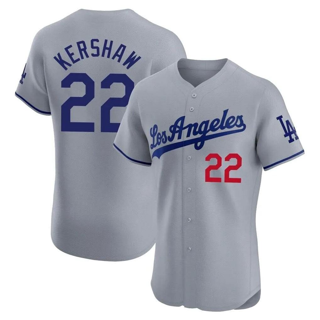 Los Angeles Dodgers #22 Clayton Kershaw Player Gray MIKSHPS Limited Elite Home Stitched Jerseys