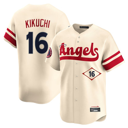 Los Angeles Angels #16 Yusei Kikuchi Player Cream MIKSHPS City Connect Limited Home Stitched Jerseys