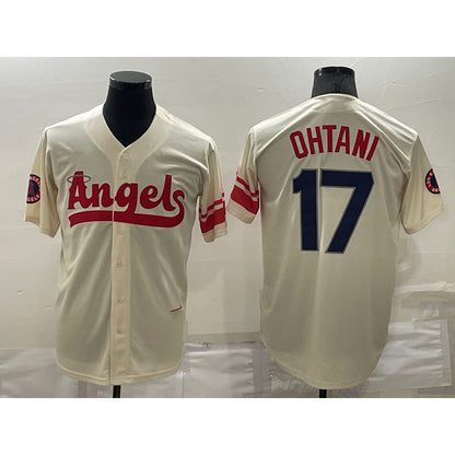 Los Angeles Angels #17 Shohei Ohtani Cream MIKSHPS 2022 City Connect Cool Base Stitched Jersey