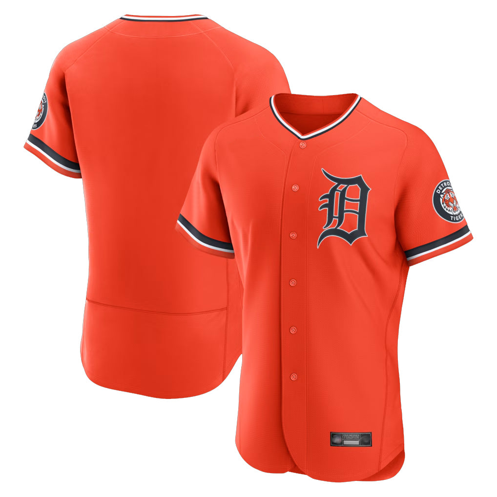 Detroit Tigers Blank Player Orange MIKSHPS Limited Elite Home Stitched Jerseys