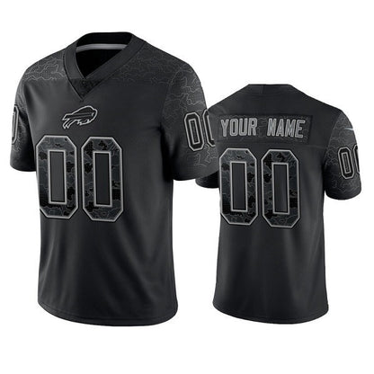 Custom B.Bills Active Player Black MIKSHPS Reflective Limited Stitched Jersey