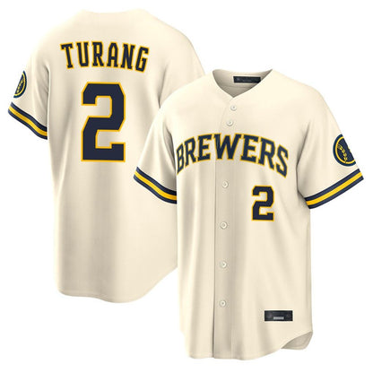 Milwaukee Brewers #2 Brice Turang Player Cream MIKSHPS Home Limited Stitched Jerseys