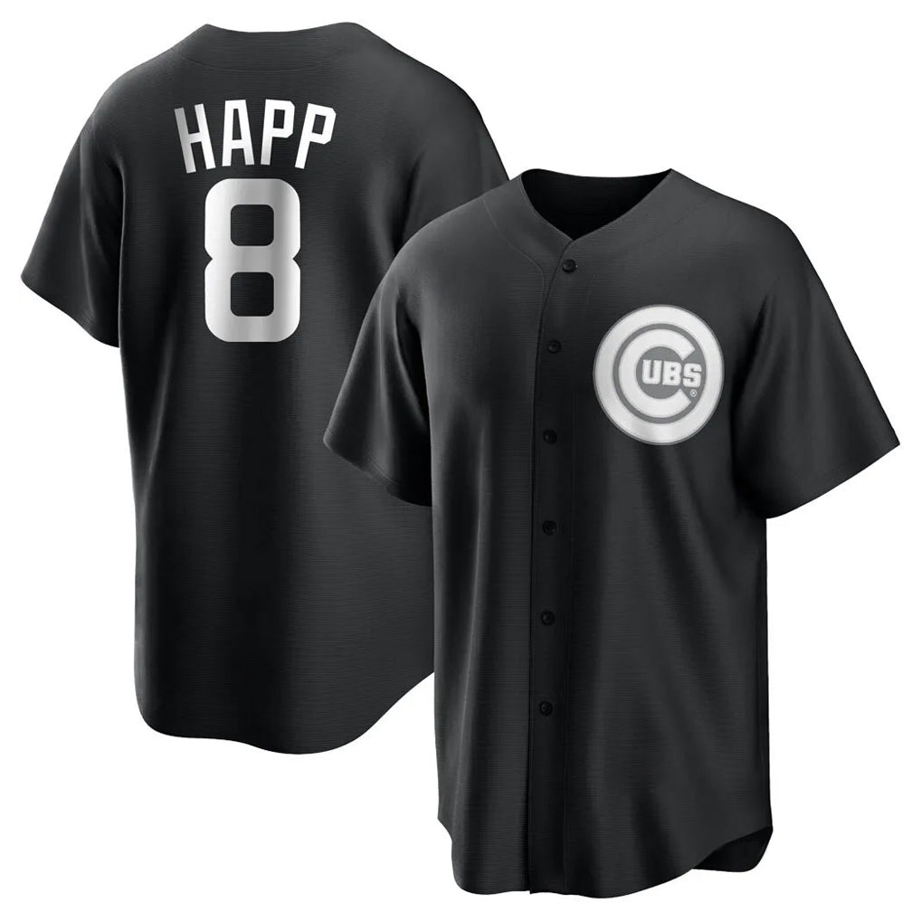 Chicago Cubs #8 Ian Happ Player Black MIKSHPS Game Stitched Jerseys