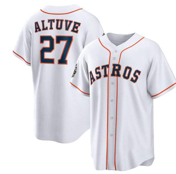 Houston Astros #27 Jose Altuve White MIKSHPS 2022 World Series Home Stitched Jersey