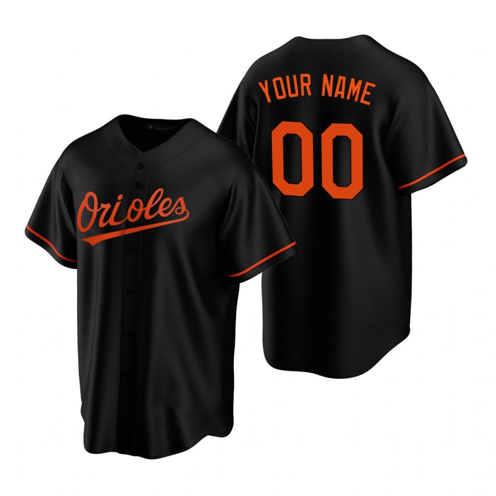 Custom Baltimore Orioles Black MIKSHPS Stitched Cool Base Jersey