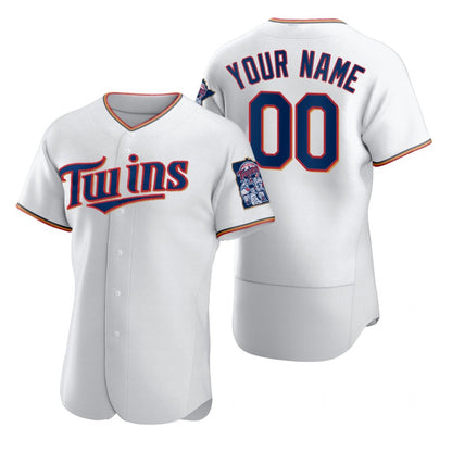 Custom Minnesota Twins White MIKSHPS 2020 Stitched Flex Base Jersey