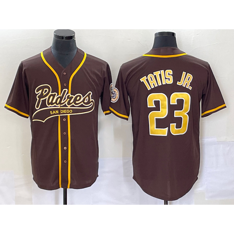 San Diego Padres #23 Fernando Tatis Jr Brown MIKSHPS NEW 2023 Cool Base Stitched Jersey
