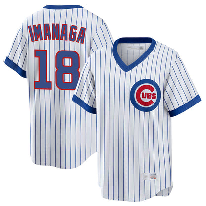 Chicago Cubs #18 Shota Imanaga Player White MIKSHPS T-shirt Cooperstown Collection Limited Stitched Jerseys
