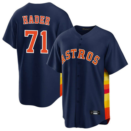 Houston Astros #71 Josh Hader Player Navy MIKSHPS Home Game Stitched Jerseys