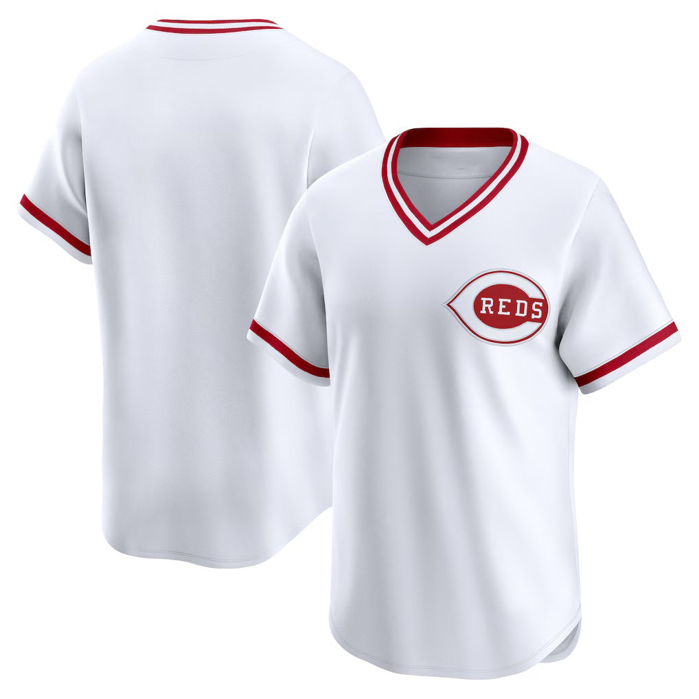 Cincinnati Reds White MIKSHPS Throwback Cooperstown Collection Limited Jersey