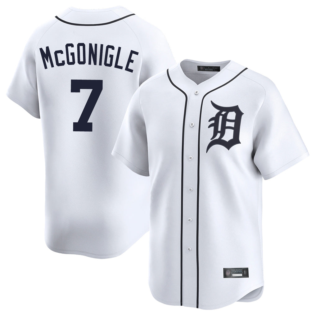 Detroit Tigers #7 Kevin McGonigle Player White MIKSHPS Home Limited Stitched Jerseys