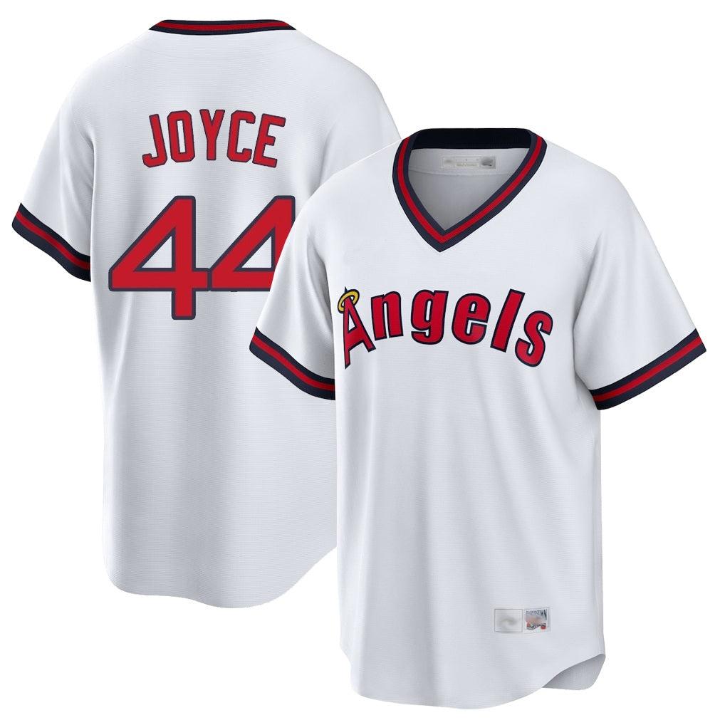 Los Angeles Angels #44 Ben Joyce Player White MIKSHPS T-shirt Home Game Stitched Jerseys