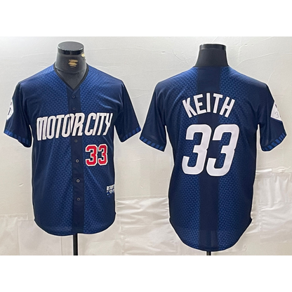 Detroit Tigers #33 Colt Keith 2024 Navy MIKSHPS City Connect Cool Base Limited Stitched Jerseys