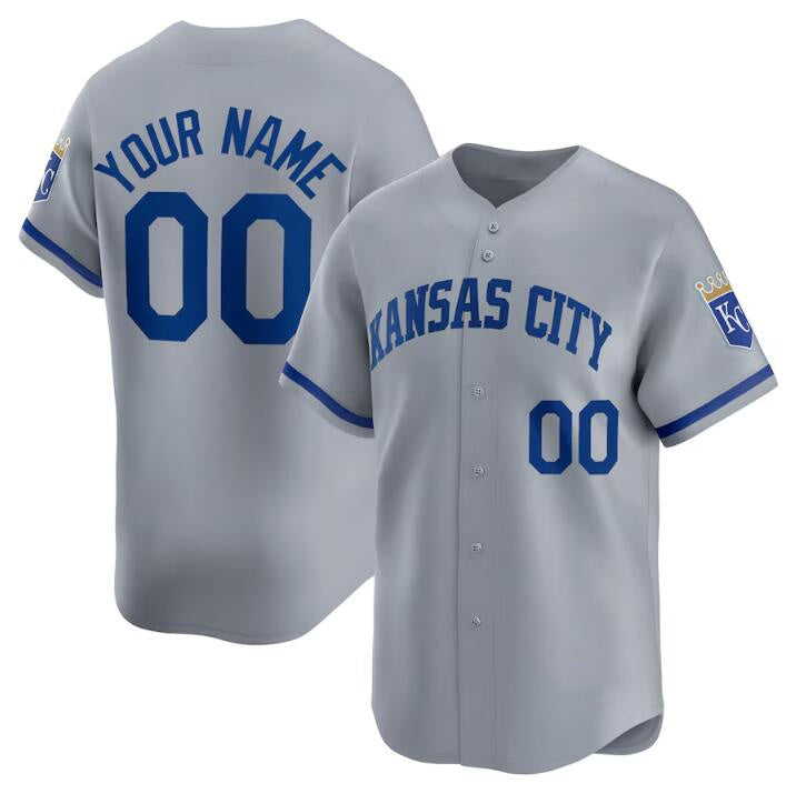 Custom Kansas City Royals Active Player Gray MIKSHPS 2024 Alternate Limited Stitched Jersey